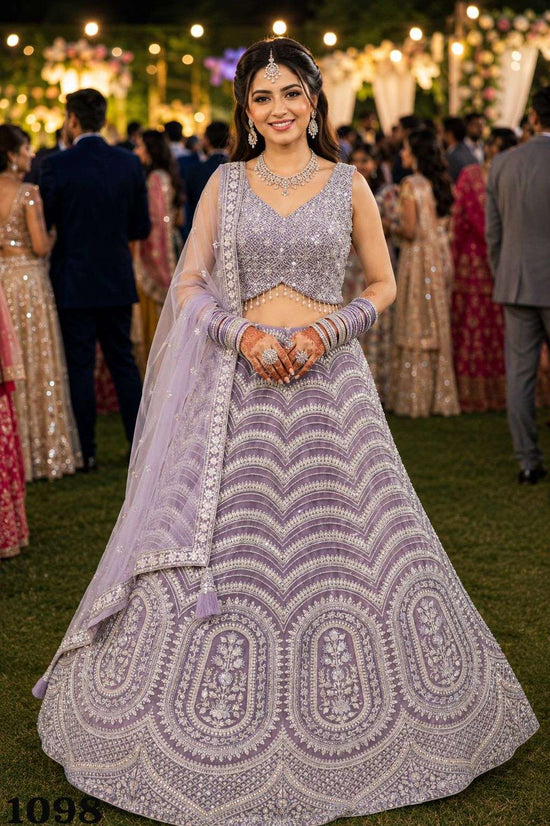 Heavy Net Embroidered Bridal Lehenga Choli with Dupatta