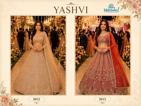 Net Heavy Beads Embroidered Bridal Lehenga Set