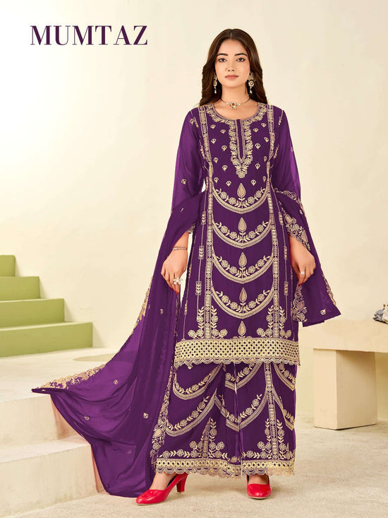 Georgette Embroidered Salwar Suit Set with Dupatta