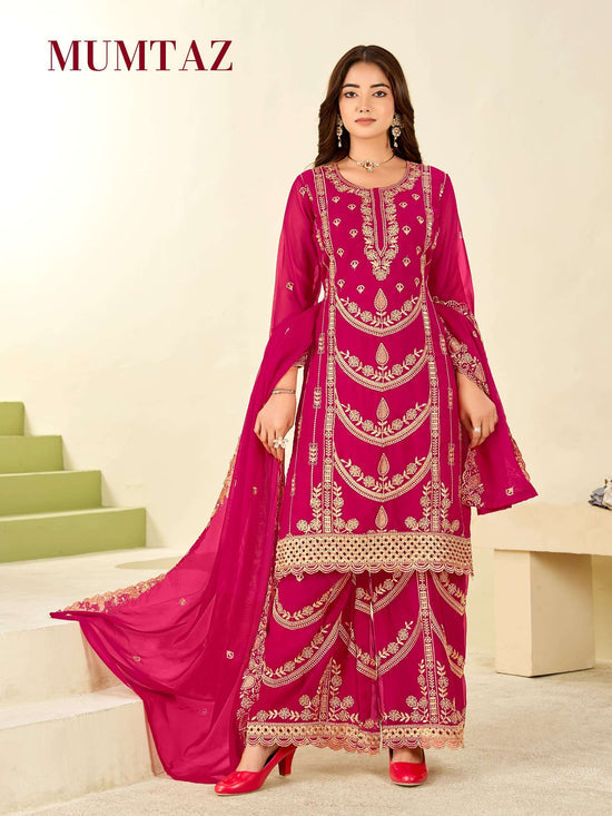 Georgette Embroidered Salwar Suit Set with Dupatta