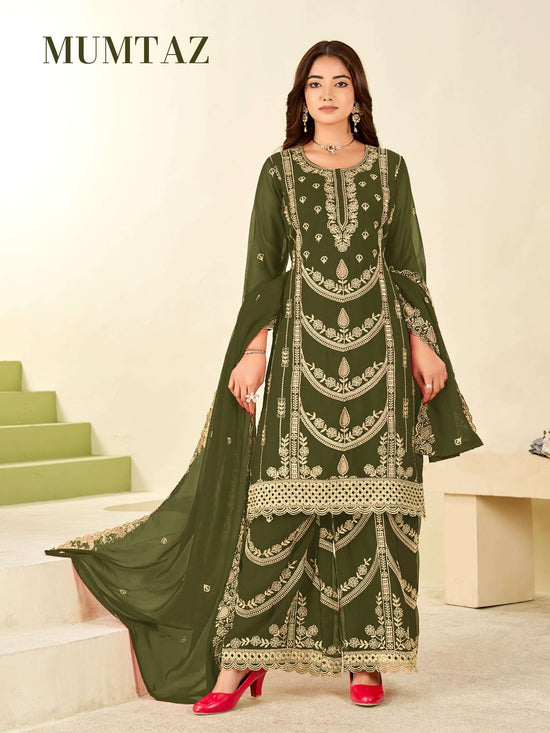 Georgette Embroidered Salwar Suit Set with Dupatta