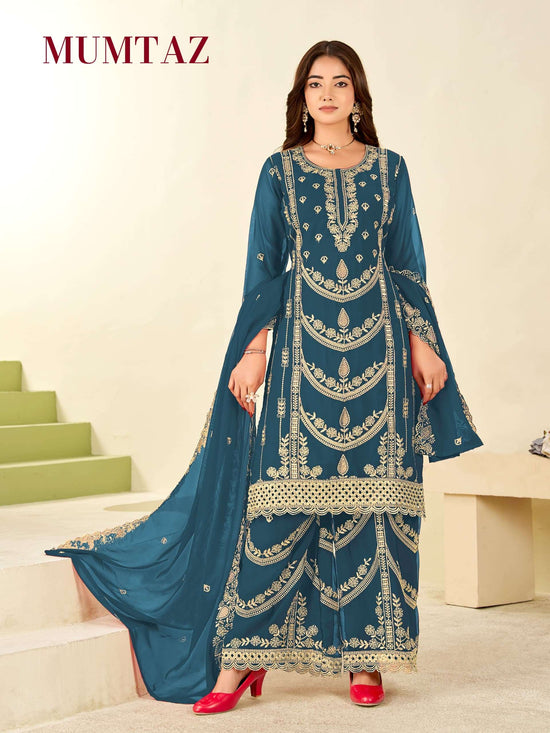 Georgette Embroidered Salwar Suit Set with Dupatta