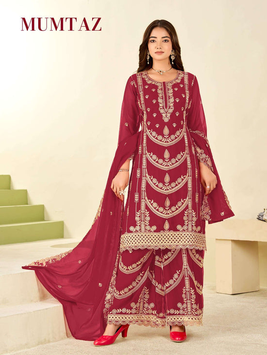 Georgette Embroidered Salwar Suit Set with Dupatta