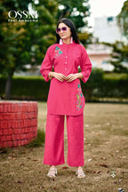 Printed Silk Co-Ord Set for Women
