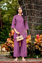 Printed Silk Co-Ord Set for Women