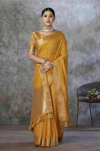 Ronak Pure Tissue Silk Zari Woven Saree with Work Blouse Piece