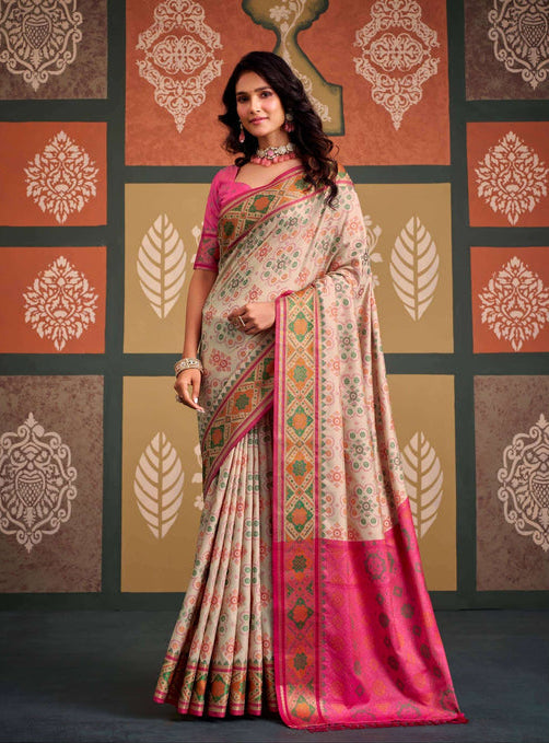 Rajpath Sangam Patola Silk Printed Saree