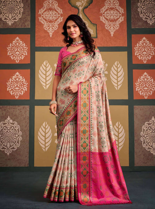 Rajpath Sangam Patola Silk Printed Saree