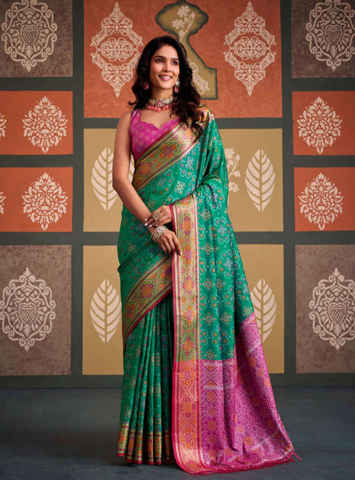 Rajpath Sangam Patola Silk Printed Saree