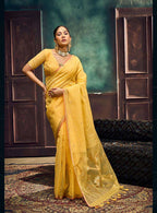 Heer Munga Silk Printed Saree with Blouse Piece