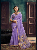 Heer Munga Silk Printed Saree with Blouse Piece