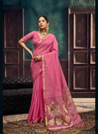 Heer Munga Silk Printed Saree with Blouse Piece