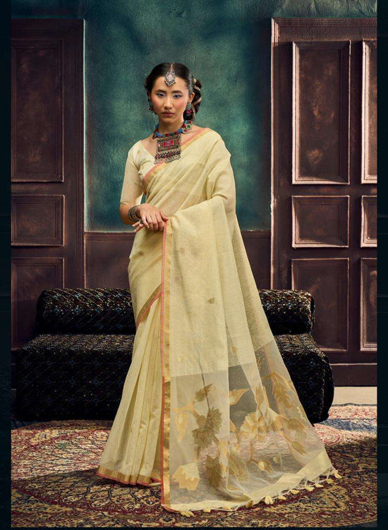Heer Munga Silk Printed Saree with Blouse Piece