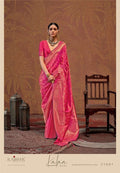 Handloom Silk Printed Traditional Saree with Unstitched Blouse
