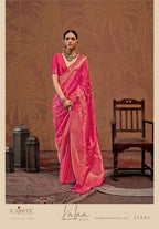 Handloom Silk Printed Traditional Saree with Unstitched Blouse