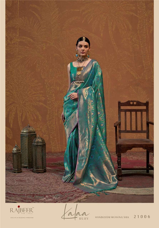 Handloom Silk Printed Traditional Saree with Unstitched Blouse