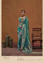 Handloom Silk Printed Traditional Saree with Unstitched Blouse