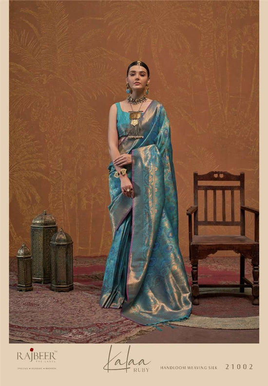 Handloom Silk Printed Traditional Saree with Unstitched Blouse