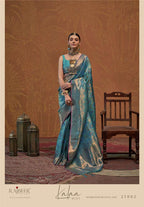 Handloom Silk Printed Traditional Saree with Unstitched Blouse