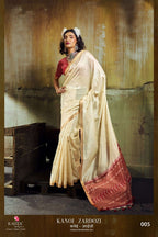 Tussar Silk Zardosi Handloom Work Saree with Unstitched Blouse