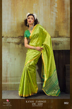 Tussar Silk Zardosi Handloom Work Saree with Unstitched Blouse
