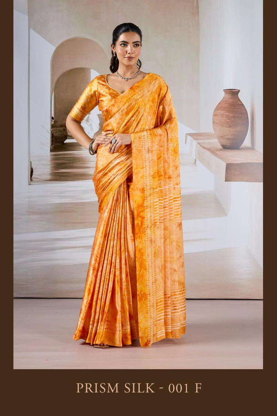 Modal Satin Printed Saree with Unstitched Blouse