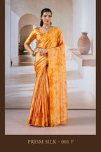 Modal Satin Printed Saree with Unstitched Blouse