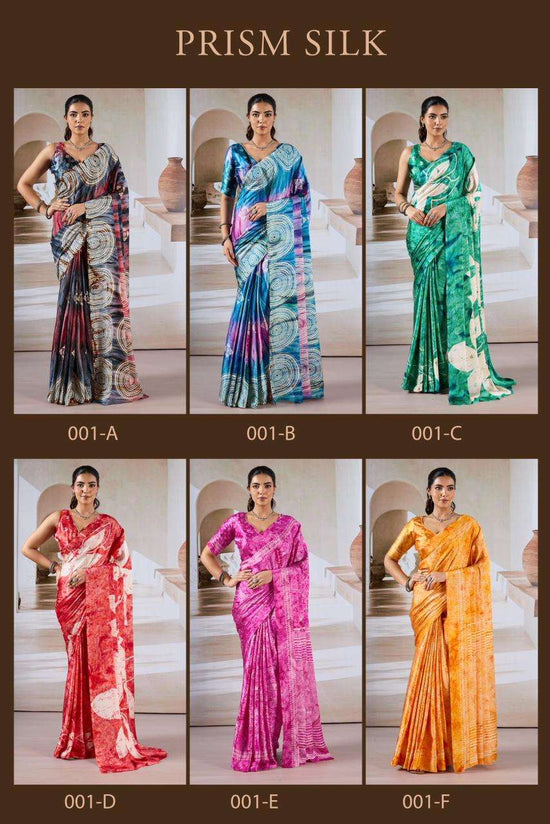 Modal Satin Printed Saree with Unstitched Blouse