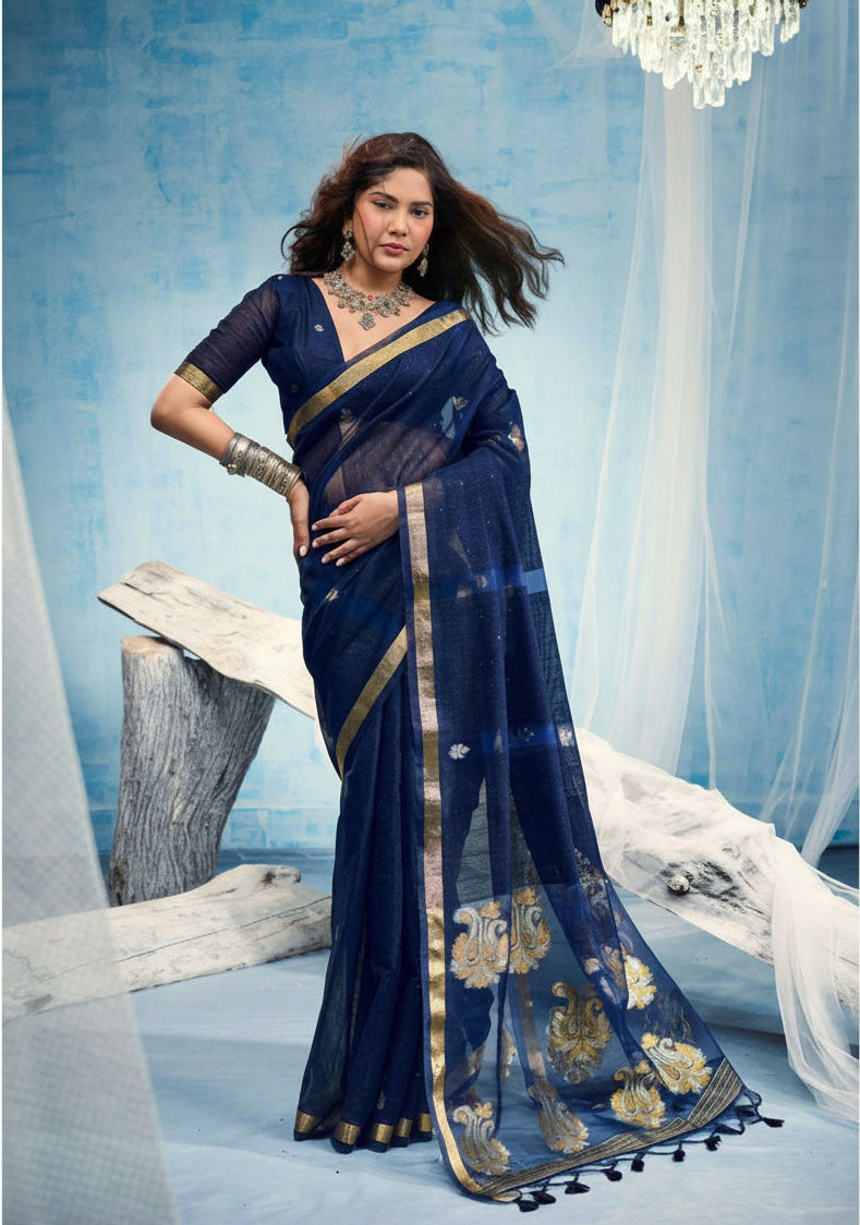 Seerat Munga Silk Printed Saree with Blouse Piece for Festive & Wedding