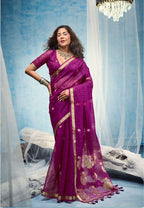 Seerat Munga Silk Printed Saree with Blouse Piece for Festive & Wedding
