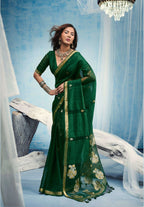 Seerat Munga Silk Printed Saree with Blouse Piece for Festive & Wedding