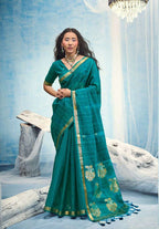 Seerat Munga Silk Printed Saree with Blouse Piece for Festive & Wedding