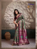 Meenakari Silk Woven Saree with Embroidered Unstitched Blouse