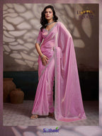 Satin Designer Festive Saree with Embroidered Unstitched Blouse