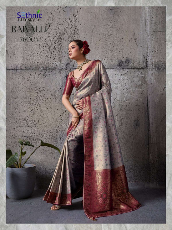 Pure Silk Woven Traditional Saree with Embroidered Unstitched Blouse