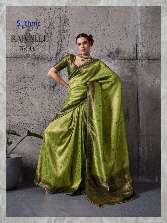Pure Silk Woven Traditional Saree with Embroidered Unstitched Blouse