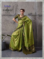 Pure Silk Woven Traditional Saree with Embroidered Unstitched Blouse