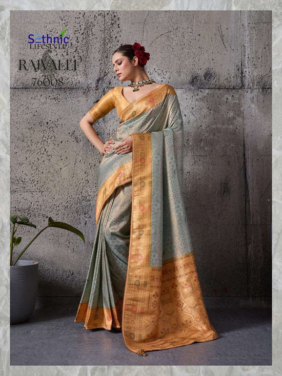 Pure Silk Woven Traditional Saree with Embroidered Unstitched Blouse