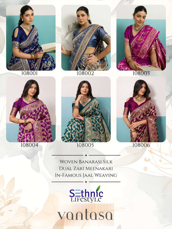 Banarasi Style Silk Saree with Running Blouse