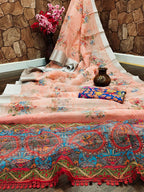 Organza Premium Printed Saree with Unstitched Blouse