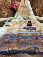 Organza Premium Printed Saree with Unstitched Blouse