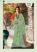 Organza Premium Printed Saree with Unstitched Blouse