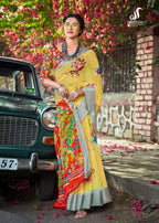 Organza Premium Printed Saree with Unstitched Blouse