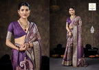 Velvet Silk Printed Festive Saree with Unstitched Blouse