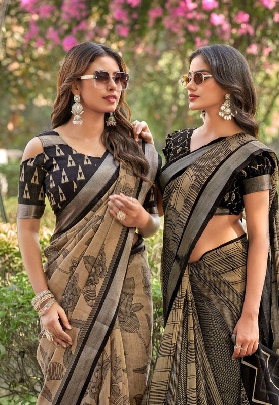 Premium Linen Cotton Weaving Saree with Blouse Piece