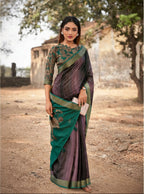 Woman wearing a traditional saree with a blurred background and Siddhant logo.