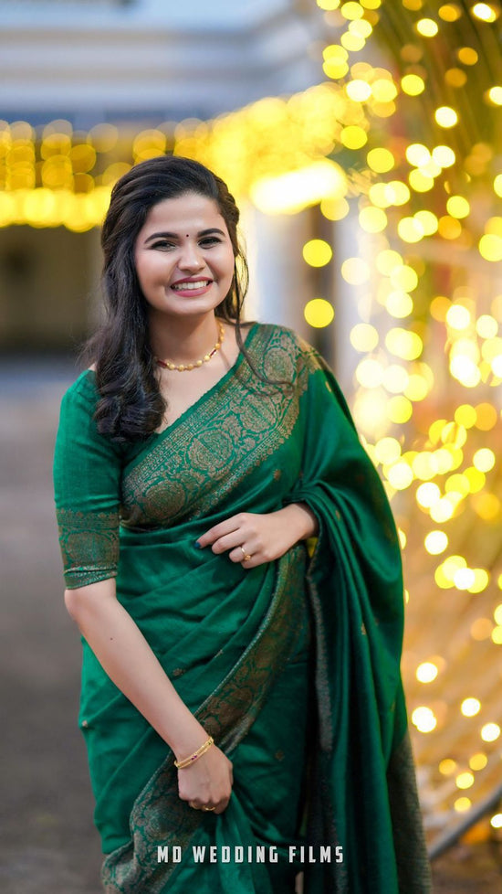 Soft Silk Lichi Silk Jacquard Work Saree