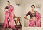 Pure Vichitra Silk Embroidered Saree with Unstitched Blouse