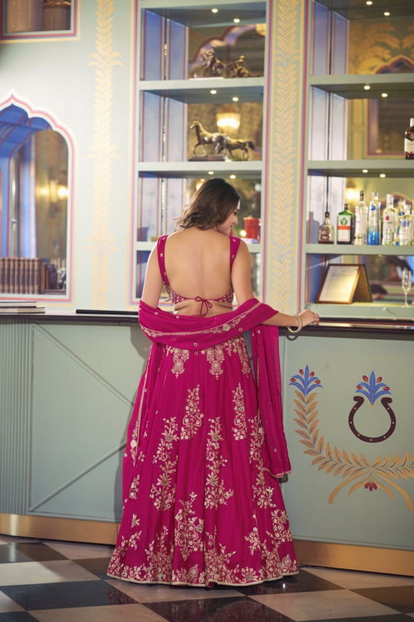 Nysa Embroidered Lehenga Choli with Organza Dupatta