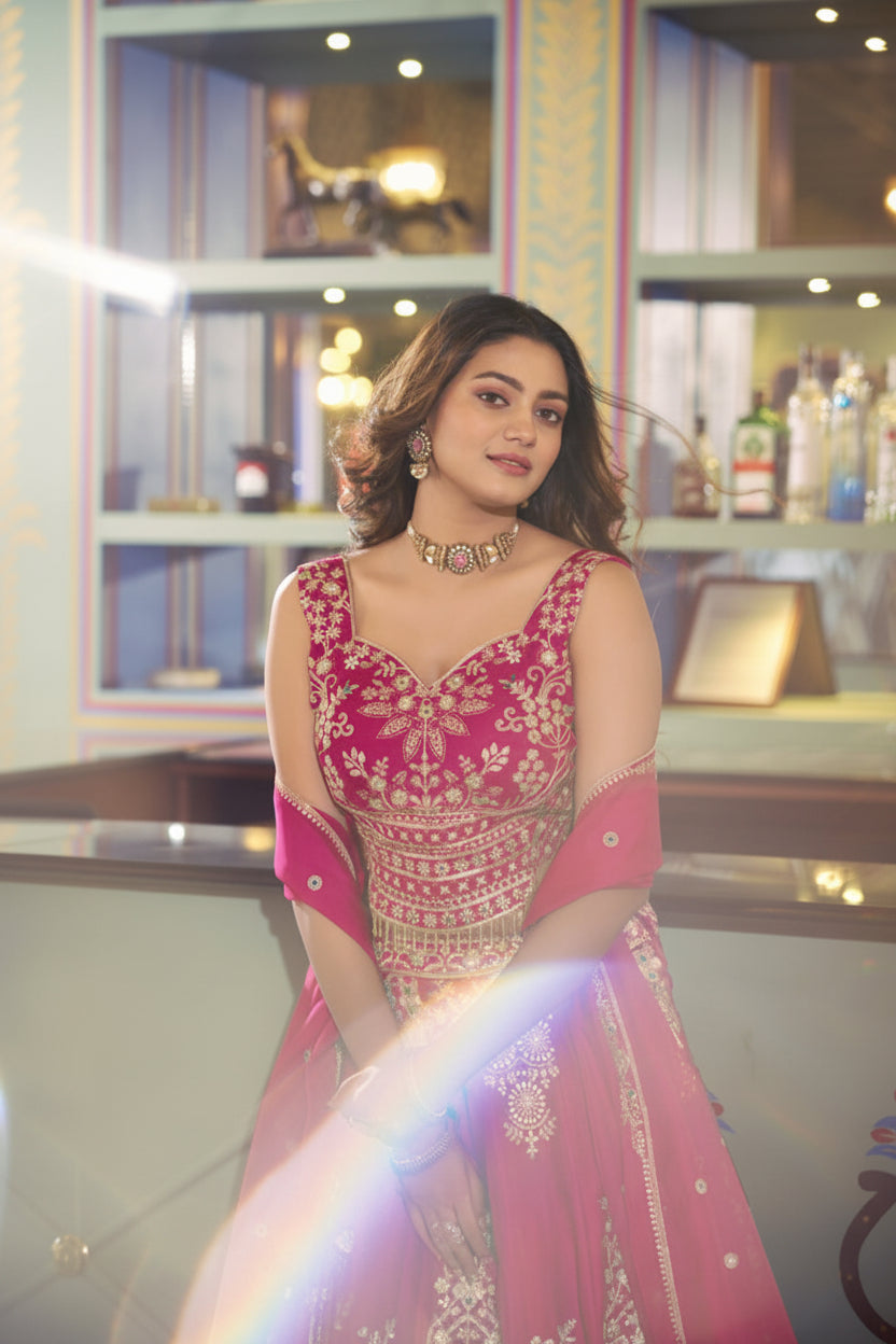 Nysa Embroidered Lehenga Choli with Organza Dupatta